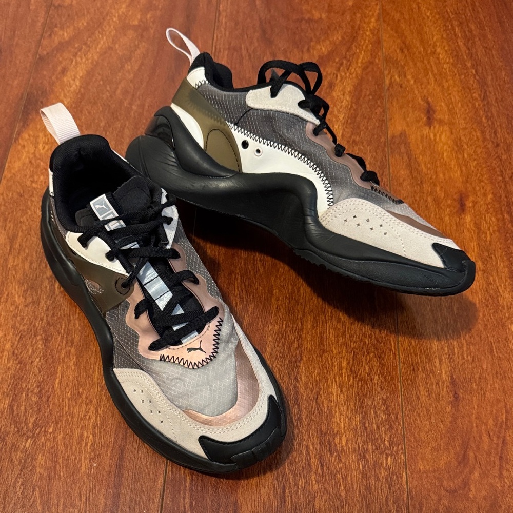 Puma Black and Rose Gold Women's Sneakers